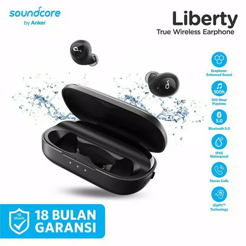 ANKER Soundcore Earphones Liberty With Charging Case A3912 Original