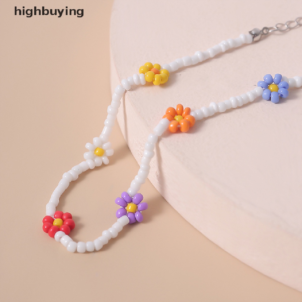 Hbid Kalung Choker Manik-Manik Bunga Daisy Handmade Gaya Bohemia Untuk Wanita