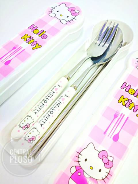 Sendok Garpu Set Hellokitty Stainless Tidak berkarat