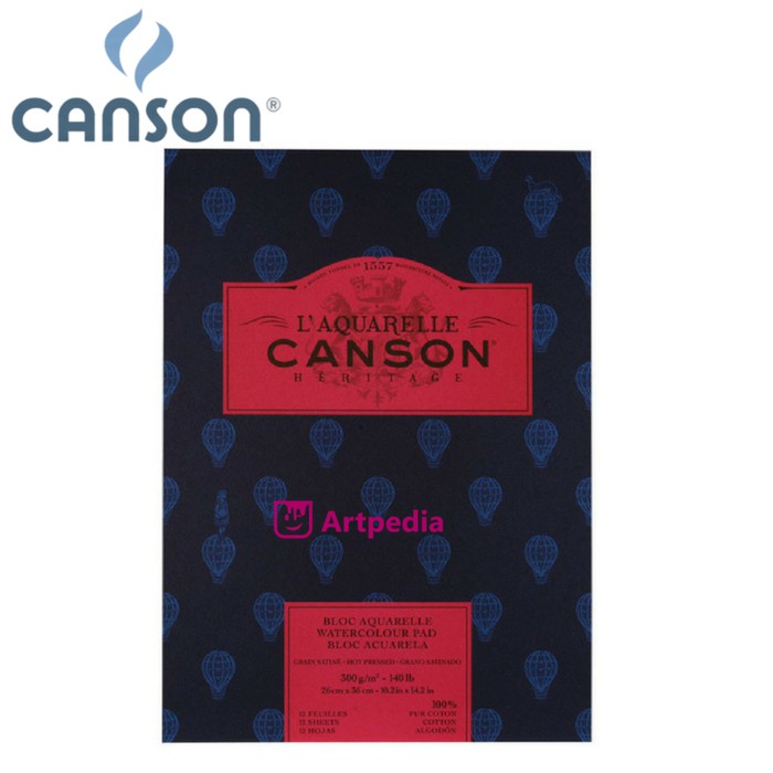 

Stok Ready CANSON Heritage 26x36cm Hot Pressed 300 gsm Watercolour Pad Berkualitas