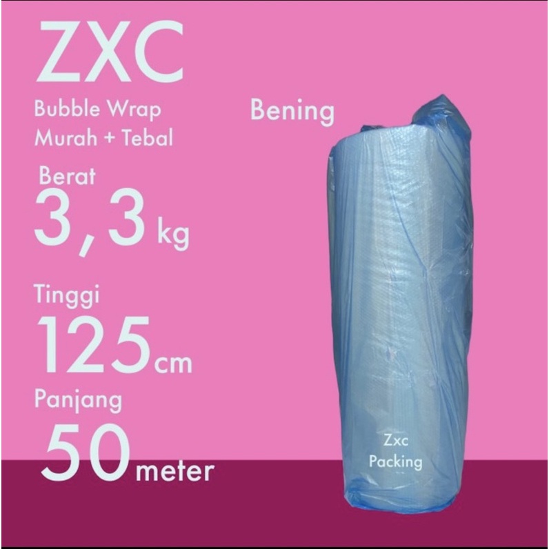 

ZXC Bubble Wrap 3,3 kg 50m x 125cm PLASTIK MP TEBAL MURAH BENING PUTIH