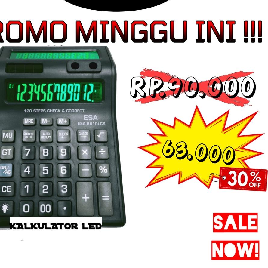 

Terjangkau - Kalkulator Digital ESA LED 2 Layar 12 Digit / Check Calculator LED Digital Dagang