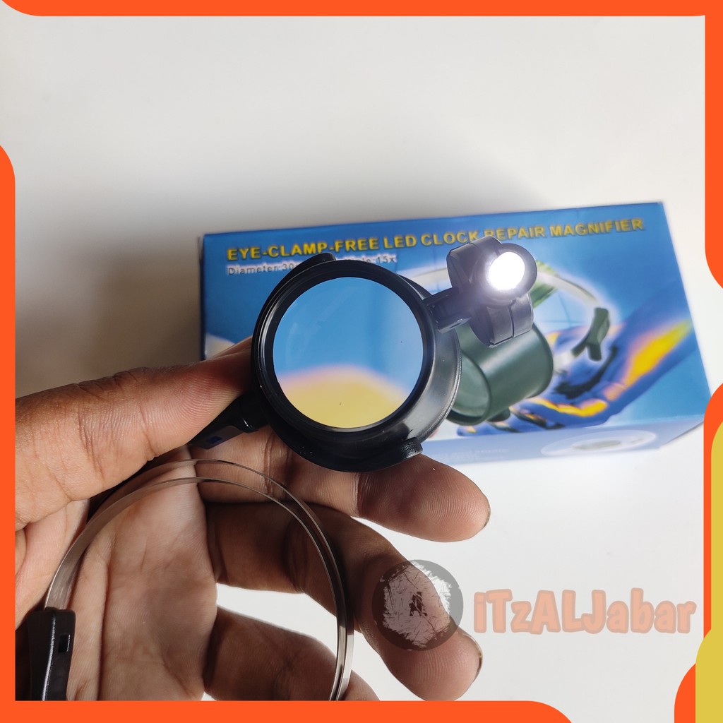 Eye loop LED 15x Kaca pembesar dengan LED untuk servis jam reparasi