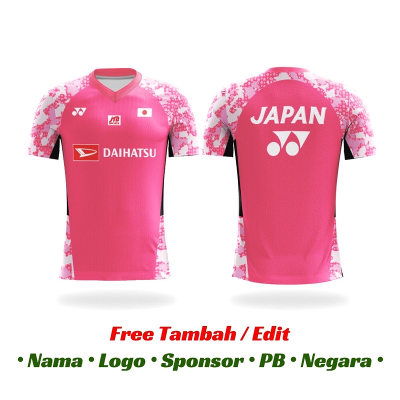 Jersey Baju Kaos Bulutangkis Badminton Custom Olimpiade Sudirman Pinky | TIM JAPAN JEPANG
