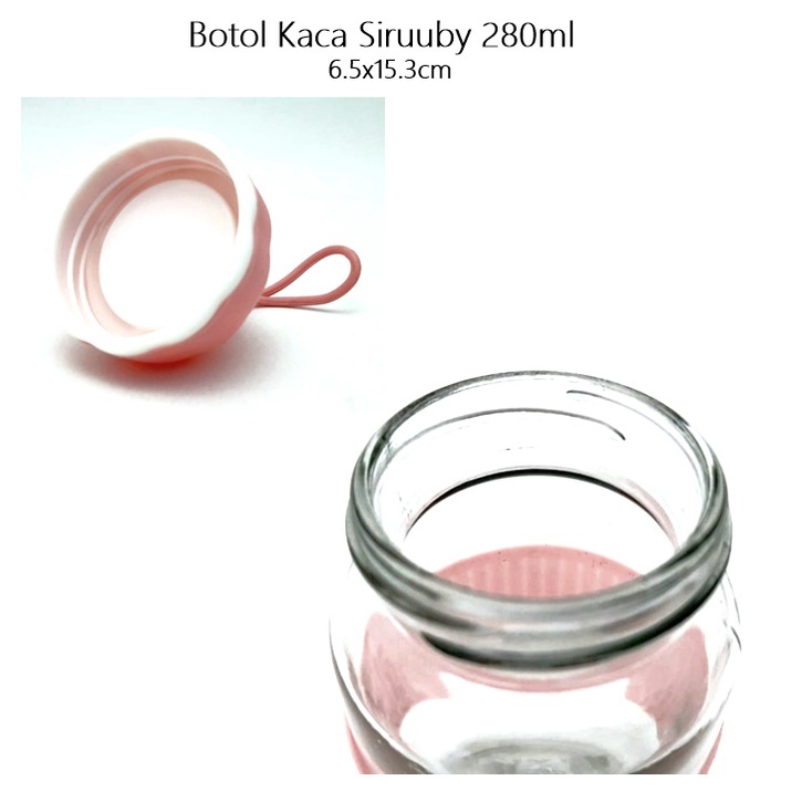 Botol Kaca Siruuby 280ml PINK