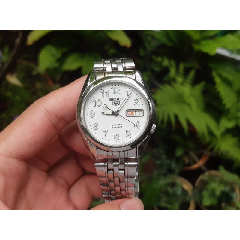 Seiko 5 7S26-0570 Military White Dial Automatic Watch