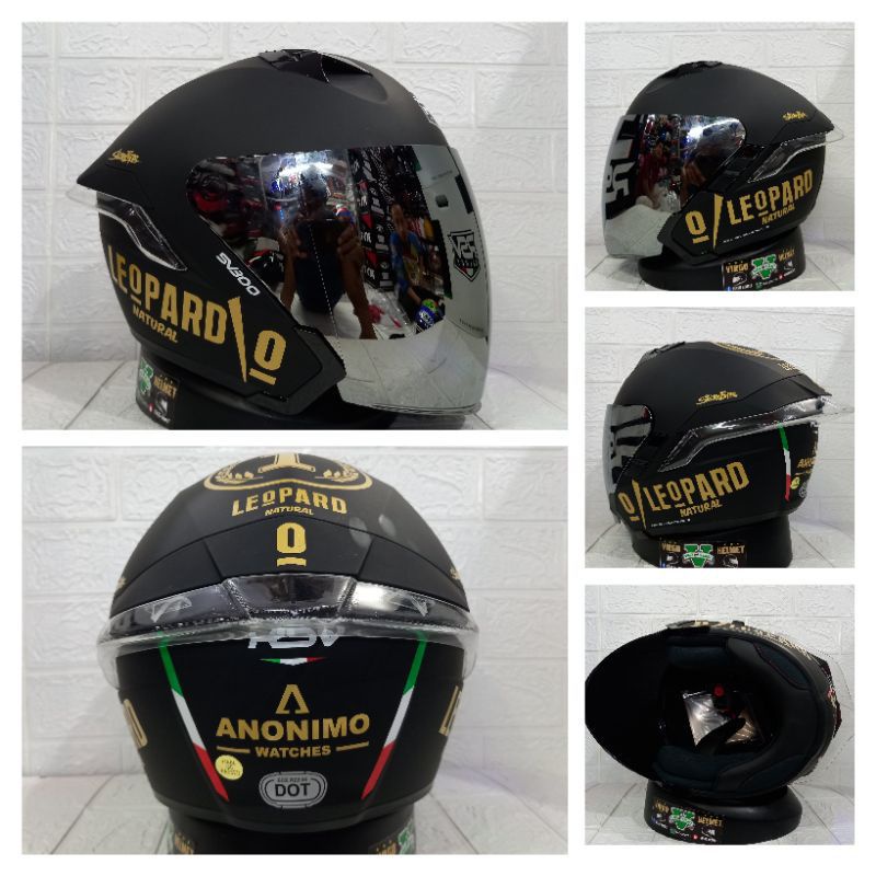 HELM RSV SV300 BLACK MATT|DOFF PAKET GANTENG DOUBLE VISOR