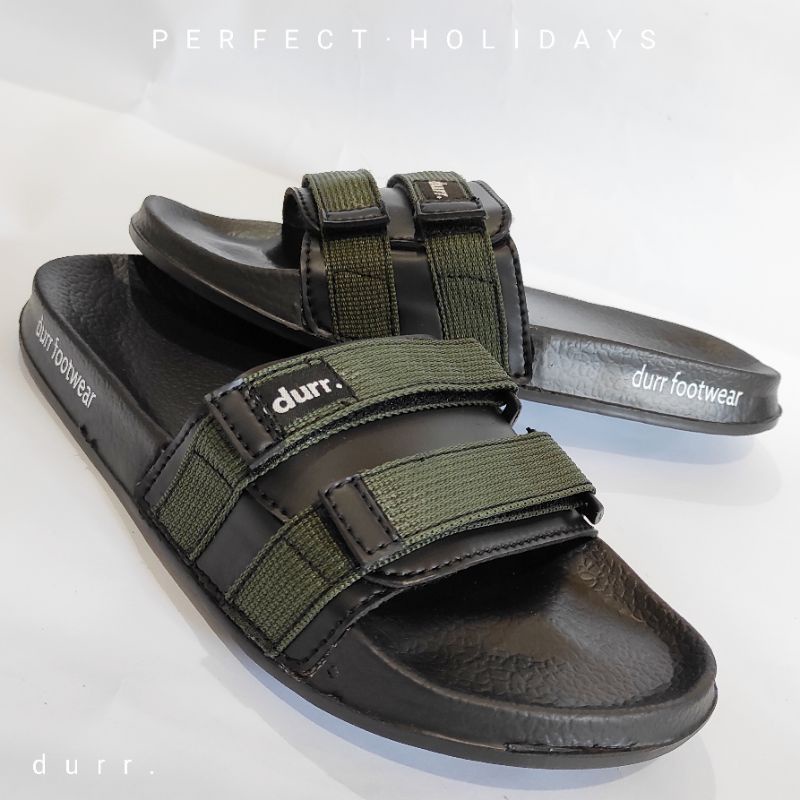 DURR FTWR - Lantis-02 | Sandal Durr Strap Klasik-02 (7 Motif) Slide Slip Slippers Pria Kualitas Premium durr official | Sandal Slide Hitam-Gold-02
