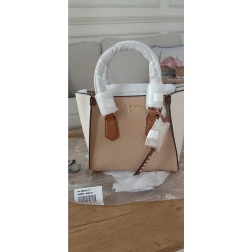 NWT MK Kris Small Satchel (Camel Multi)