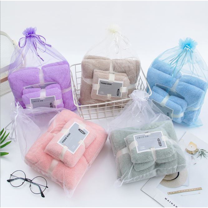 Handuk Korea Set 2in1 Handuk Mandi Dewasa Handuk Cotton Towel