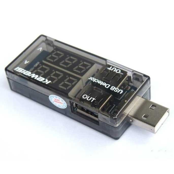 USB Charger Power Current Voltage Tester Detector - KWS-10VA - Hitam