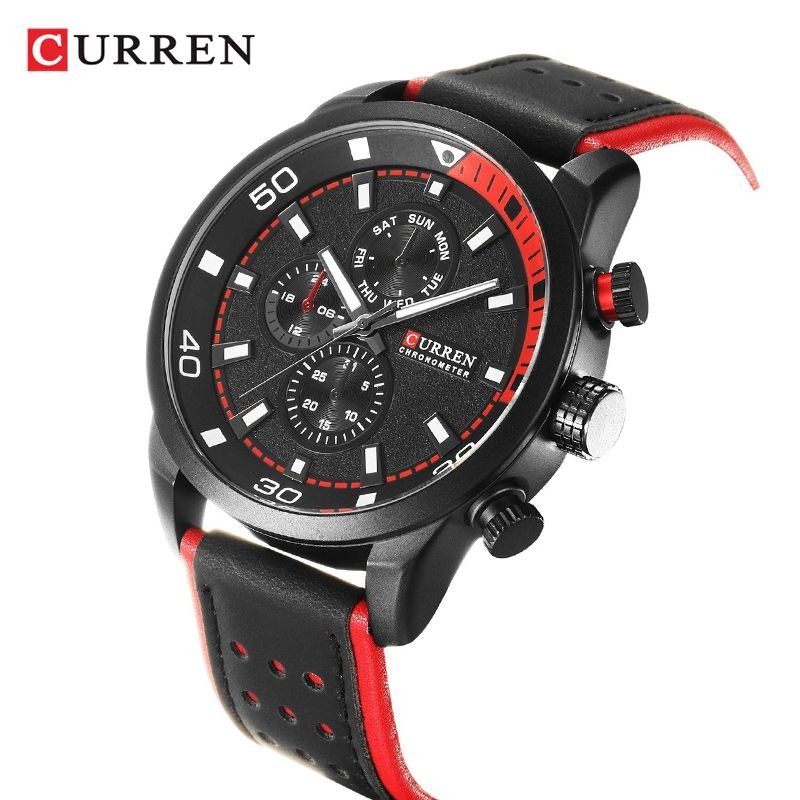 CURREN 8250 Jam Tangan Pria Analog Tali Kulit WK-SBY