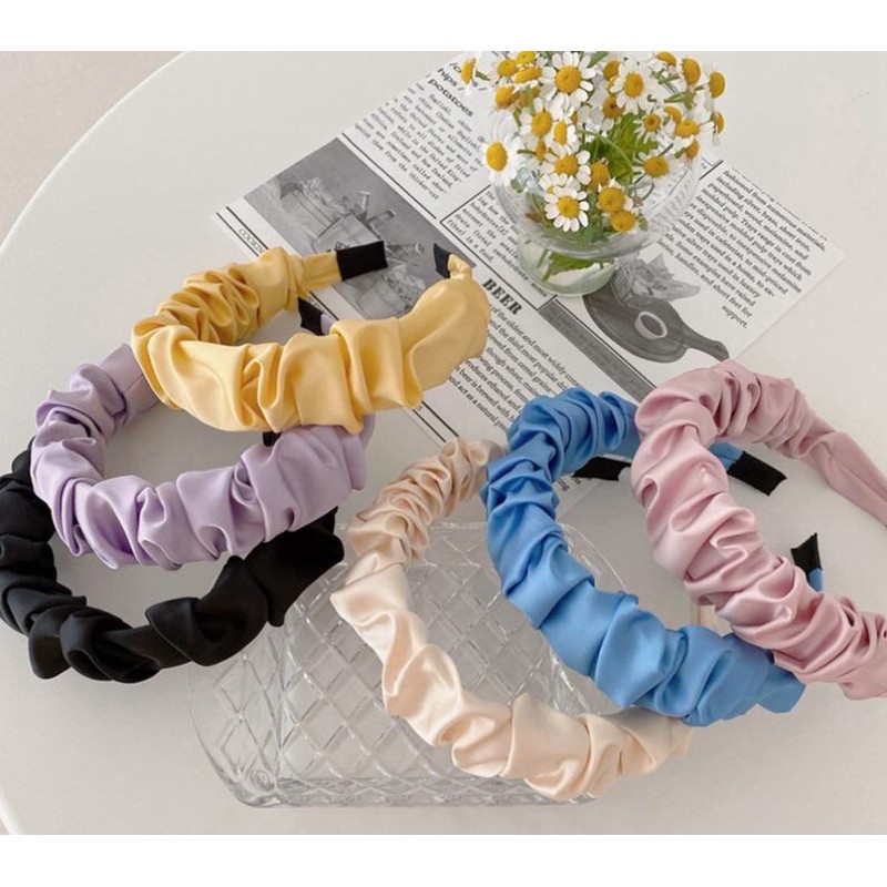 HARGA SATUAN BANDO SCRUNCHIE VIRAL NAGITA / BANDANA KERUT KOREA SATIN KOREA FASHION