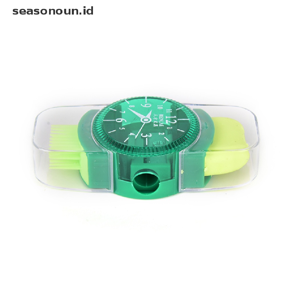 (seasonoun) Rautan / Rautan Pensil Bentuk Jam Tangan Dengan Penghapus Untuk Sekolah / Kantor
