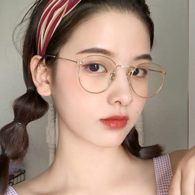 Kaca Mata / Kacamata Fashion Unisex / Kacamata Korea Frame Besi / Kacamata Oval Retro