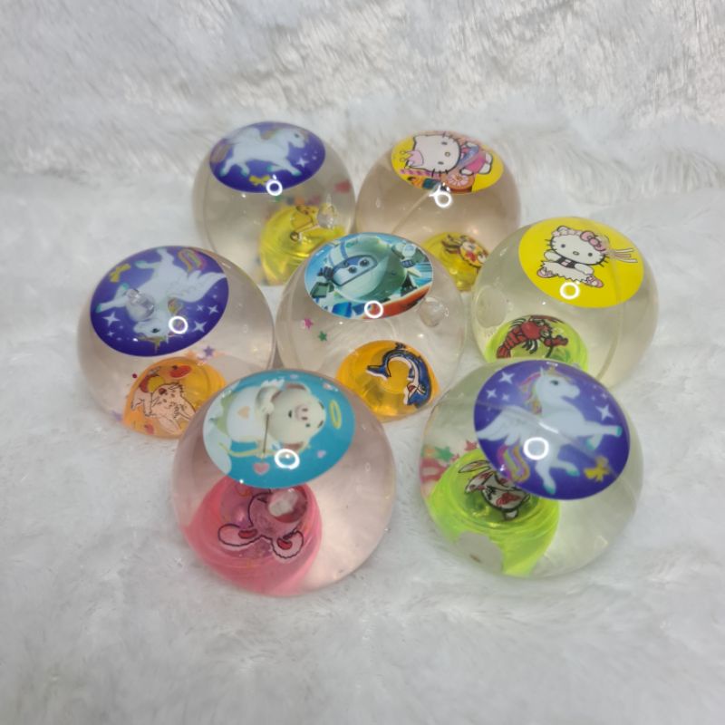 SALE CUCI GUDANG mainan anak bola isi air lampu bola bekel besar dengan tali BBk1