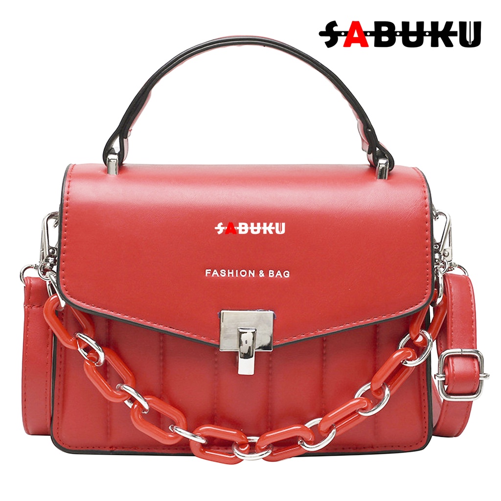 Tas Bahu Rantai Shoulder Bag Hand Bag Wanita Cewek Fashion Elegan Simple Model Terbaru Kulit korea -180