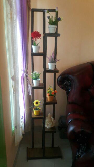 Pot D 8 Cm + Bunga Krisan Plastik /bunga Artifisial / Bunga Palsu