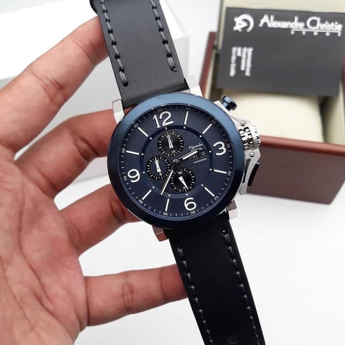 jam tangan pria Alexander cristie ac6281 silver black