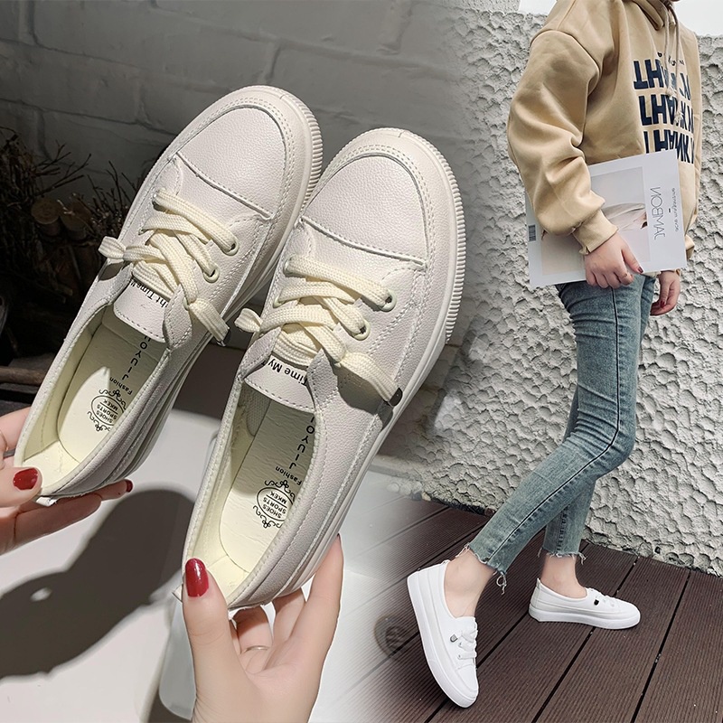 COD POS 3103 Sepatu Sneakers casual shoes sepatu wanita kanvas Putih Beige