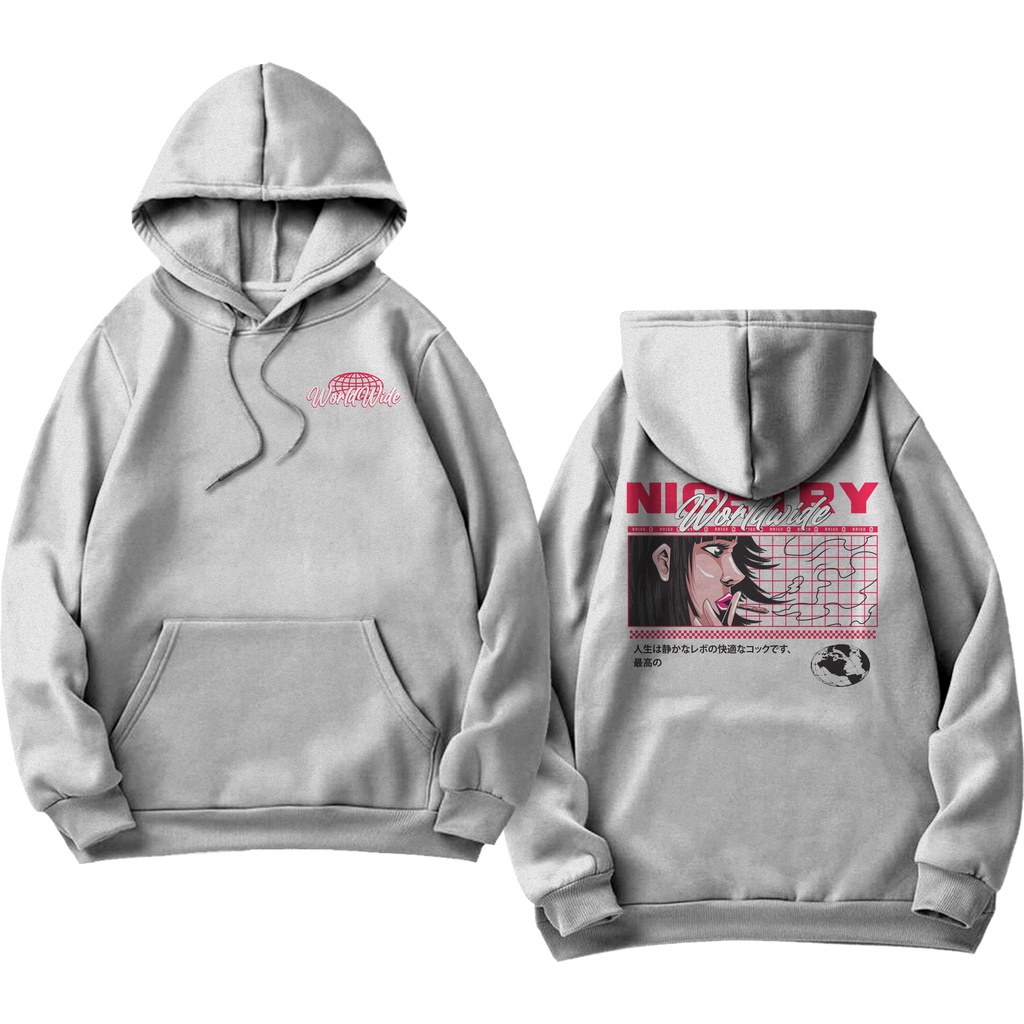 BRIGO Jumper Hoodie NICE TRY  II Sweater Hoodie BRIGO X ANIME Sablon DTF Fleece Cotton M-XXL (Pria &amp; Wanita) Free stiker&amp;Gantungan Kunci