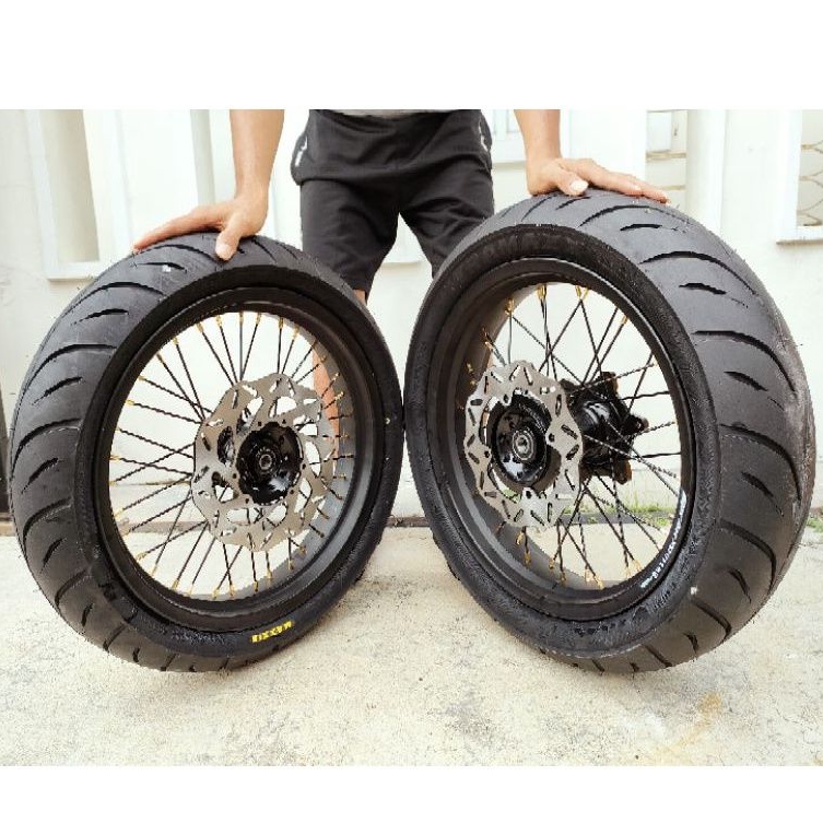 Sepaket Velg SuperMoto Klx Super moto Klx150 Klx 150 DTracker CRF150 CRF 150 L plus ban
