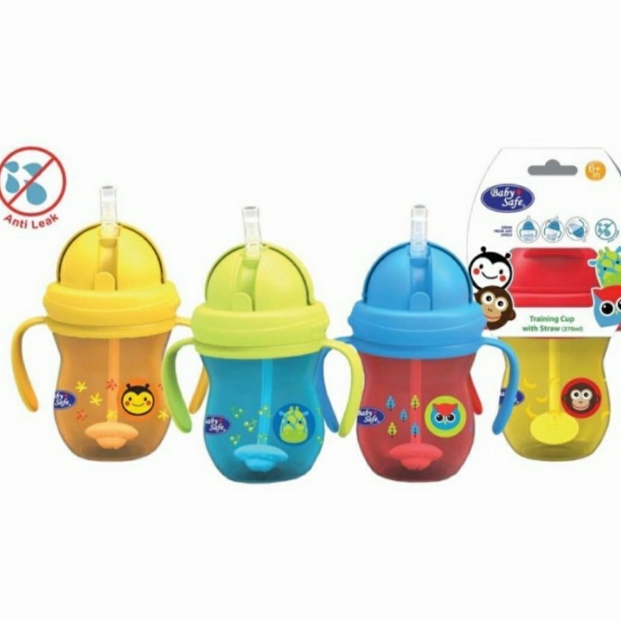 Baby Safe Weighted Straw 270ml Botol Minum Sedotan Training Straw Cup