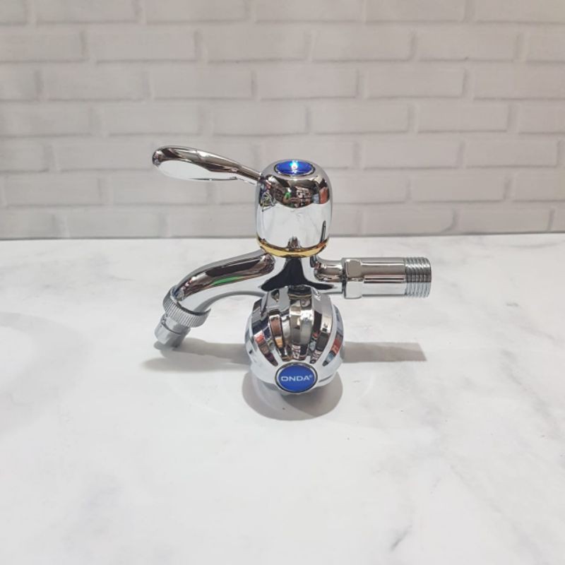 KERAN AIR CABANG DOUBLE STAINLESS STEEL 1/2&quot; ONDA