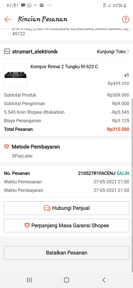 Kompor Rinnai 2 Tungku Ri-522 C