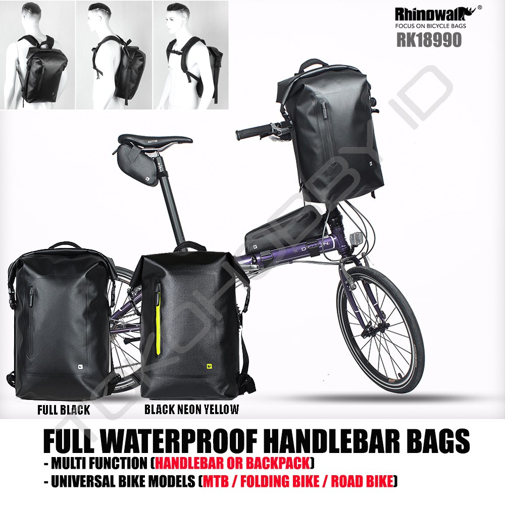 Tas Sepeda Handlebar Pannier Ransel Multifungsi Waterproof Rhinowalk