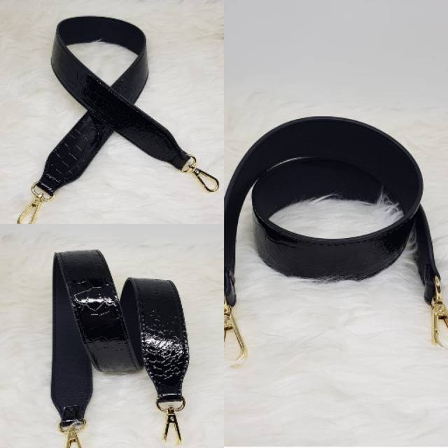 STRAP BAG MOTIF CROCODILE BLACK/STRAP TAS