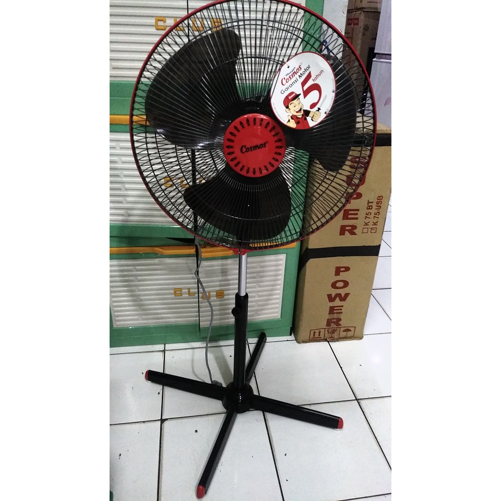 Kipas Angin Berdiri Stand Fan Cosmos 16XDC 16 XDC 16 inch hitam Kaki Silang