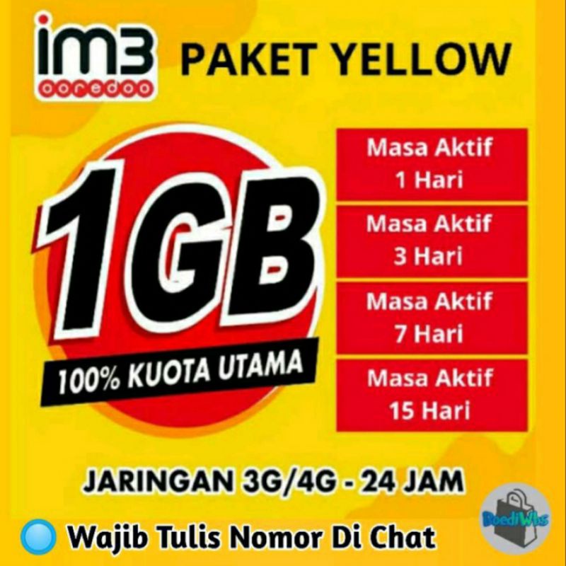 Jual Paket Data Indosat ( YELLOW ) Indonesia|Shopee Indonesia