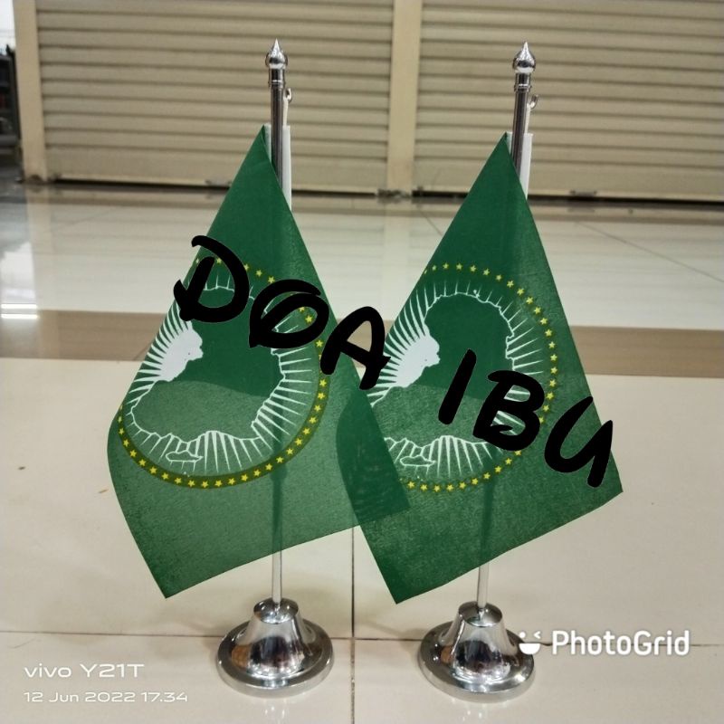 

best seller tiang stenlis meja+bendera UNI AFRIKA ready stock