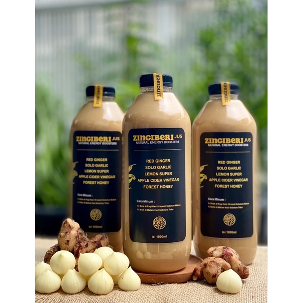 

ZINGIBERIJUS 1000ML kesehatan jahe merah, bawang putih tunggal, lemon, cuka apel, madu hutan