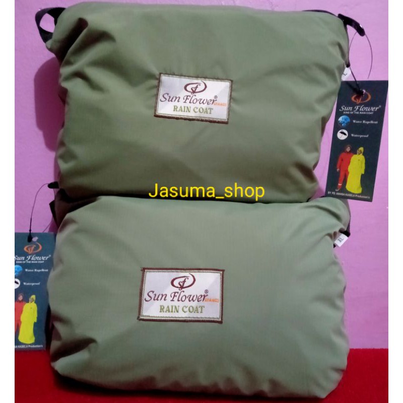 jas hujan sunflower original 100% army muda