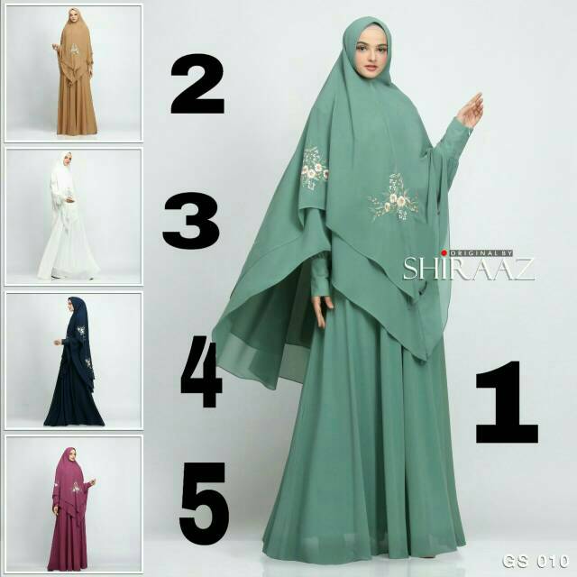 Gamis shiraaz gs010 bordir original terbaru