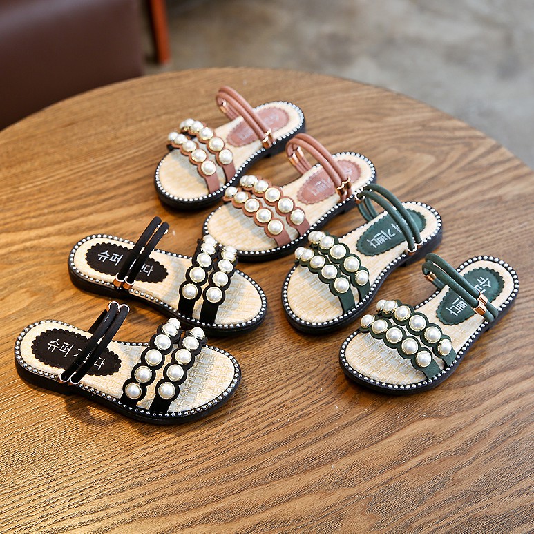  Sandal  Selop  Anak Perempuan  Gaya Korea Aksen Mutiara untuk 