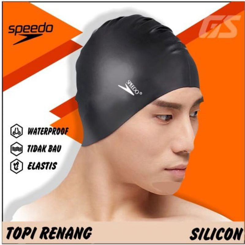 Topi renang silicone topi olahraga renang penutup kepala anti air
