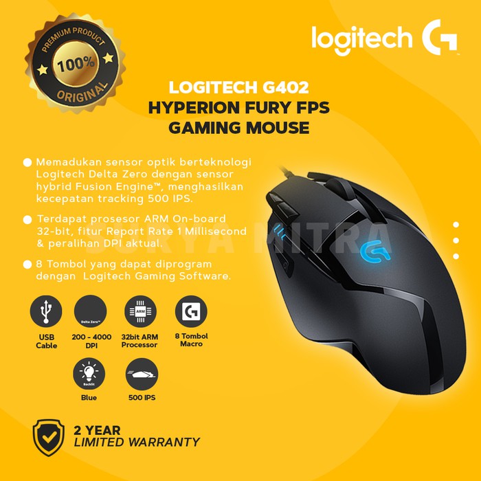 Mouse Gaming Logitech G402 Hyperion Fury