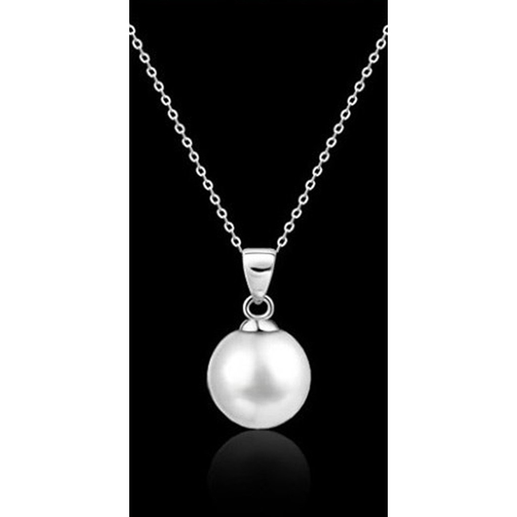 Fancyqube Elegant Simple Simulated Pearl Necklace Top Quality Necklace Silver