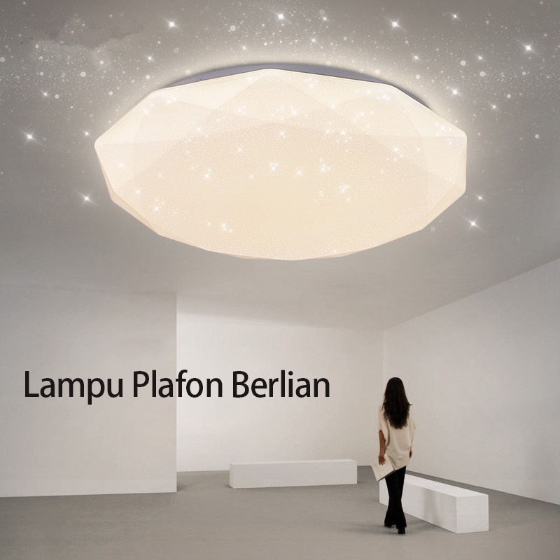 Golden LED Lampu Plafon / Ceilling Lamp / Lampu Hias Plafon / Lampu Ruang Tamu / Lampu Kamar Tidur 24Watt 27Watt 3 mode cahaya - Diamond