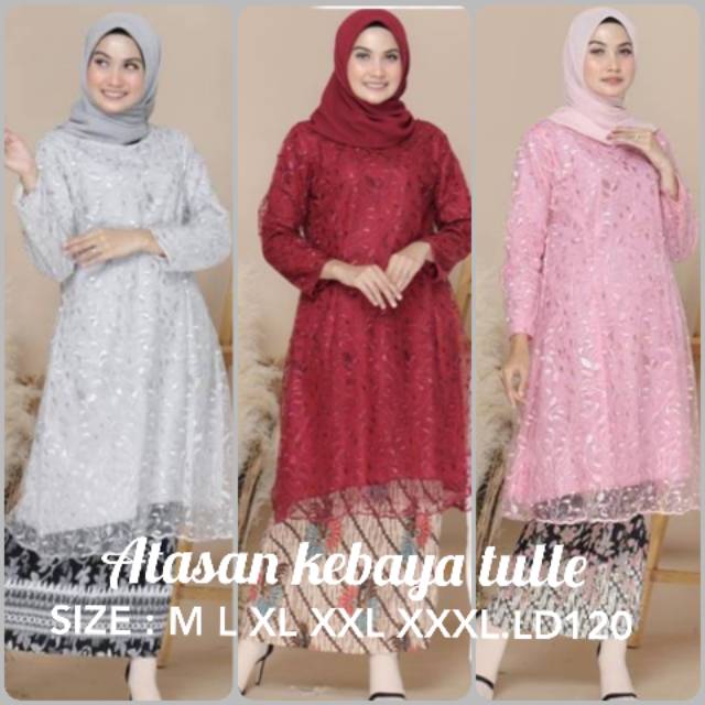  ATASAN  KEBAYA TILE  TULE BROKAT  TILE  KEBAYA TULLE JUMBO 