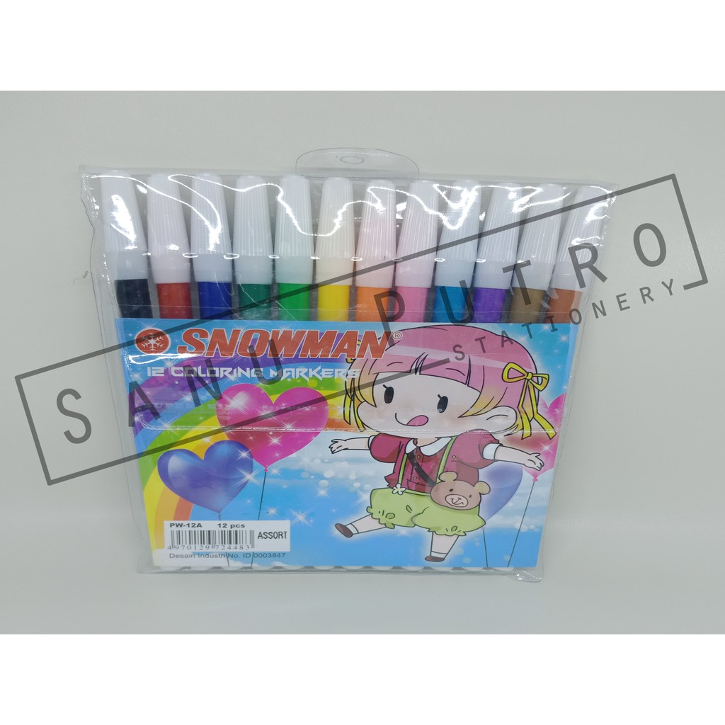 

spidol 12 warna snowman