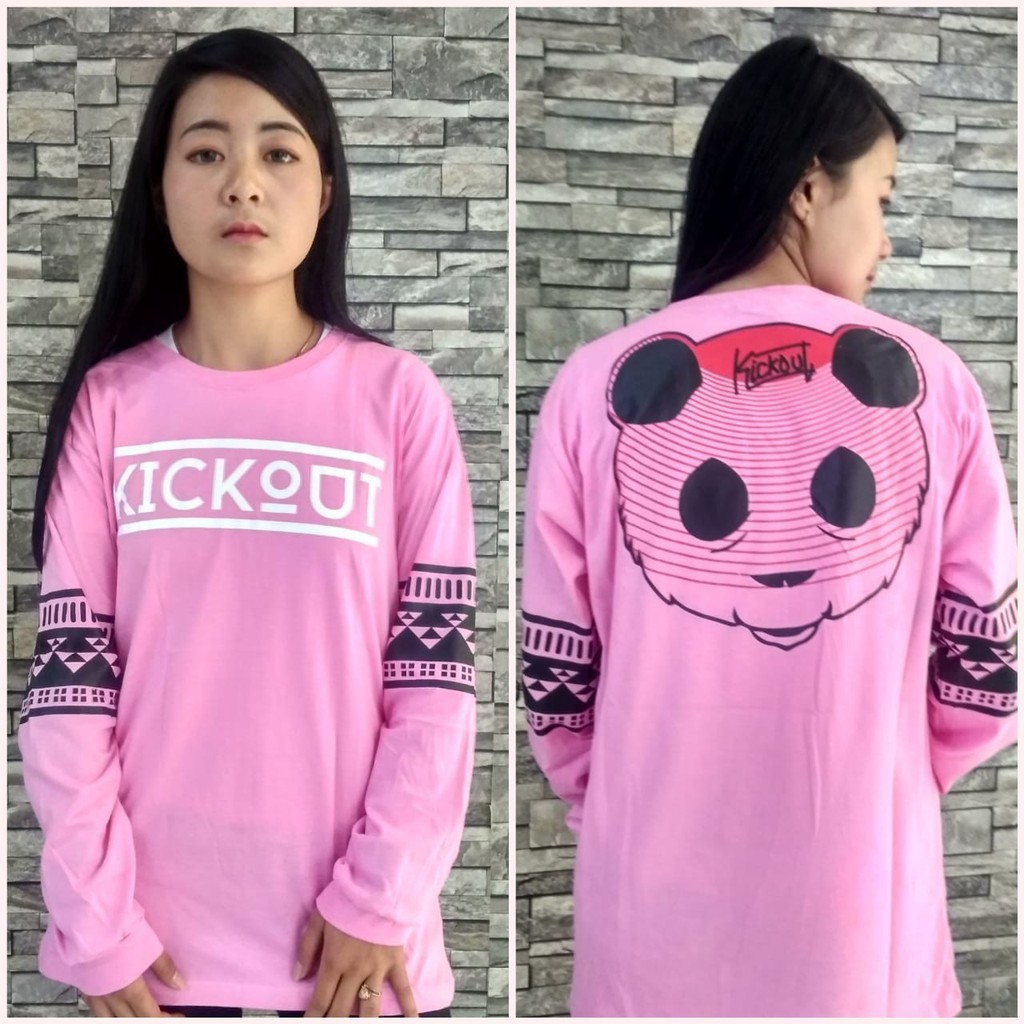  Kaos  Distro  Kickout Tangan Panjang pria  wanita grosir 