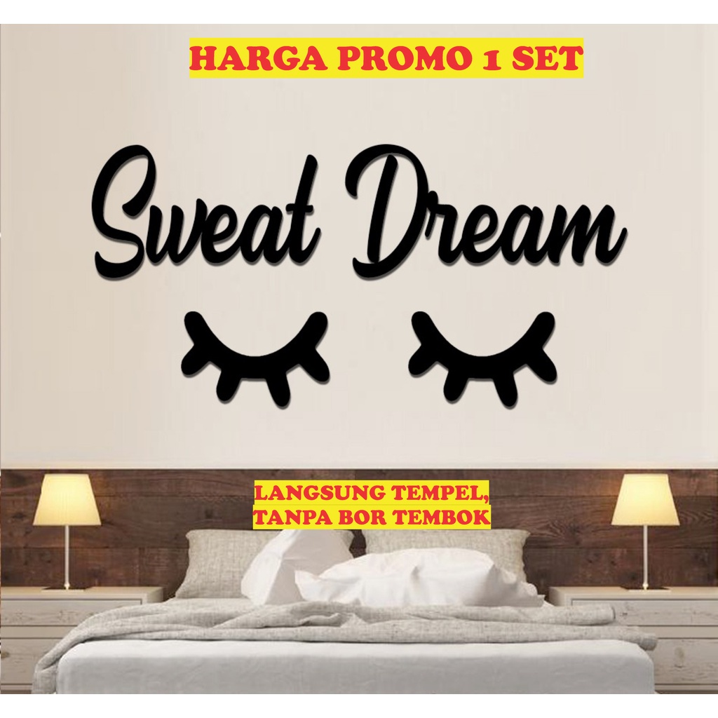 Wall decor Kayu Kamar Tidur / Sweet Dream / Sleepy Eyes / Good Night / Hiasan Dinding