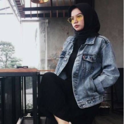 Jaket Jeans Denim Oversize Wanita Cewek Murah Berkualitas 