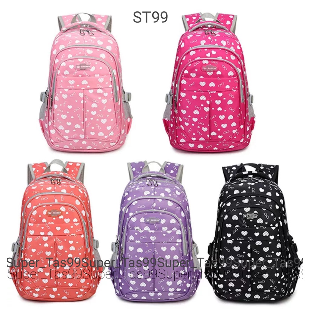 ST99 -Tas Sekolah Anak Perempuan Sd Smp Sma Ransel Kerja ORIGINAL Tas Sekolah Anak Laki BackPack IMPORT Karakter