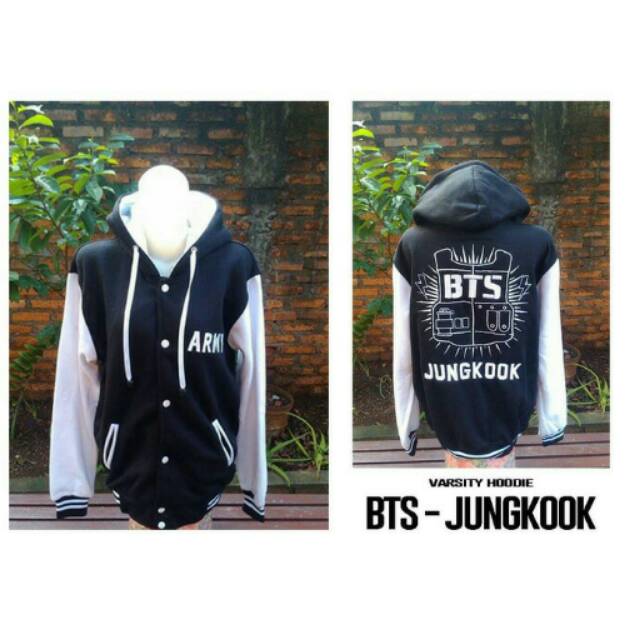 JAKET VARSITY HOODIE BTS MEMBER IMPORT QUALITY