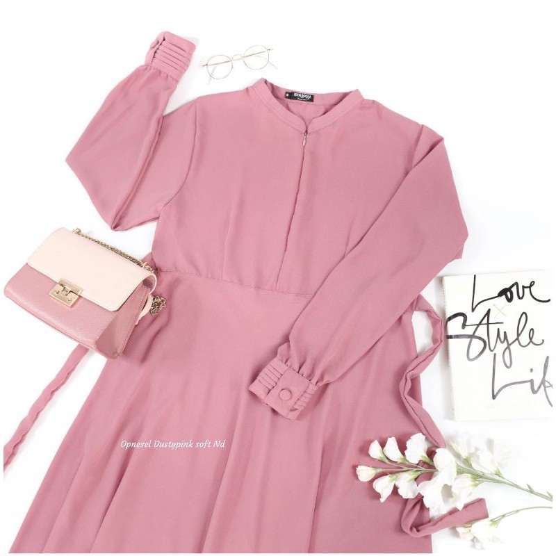 gamis Hermosa polos dusty pink